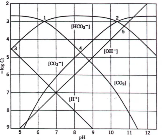 Gambar 6. 2 Pengaruh pH terhadap kesetimbangan sistem karbonat 
