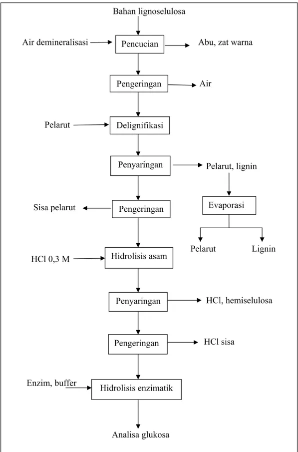 Gambar III.1  Diagram Prosedur kerja Bahan lignoselulosa 
