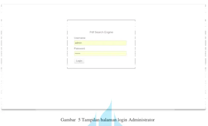 Gambar  5 Tampilan halaman login Administrator  Gambar  5  merupakan  tampilan  dari  halaman  login 