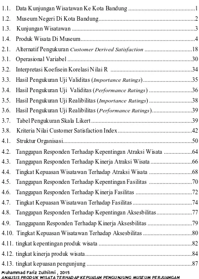 Tabel 1.1. Data Kunjungan Wisatawan Ke Kota Bandung .............................................1 
