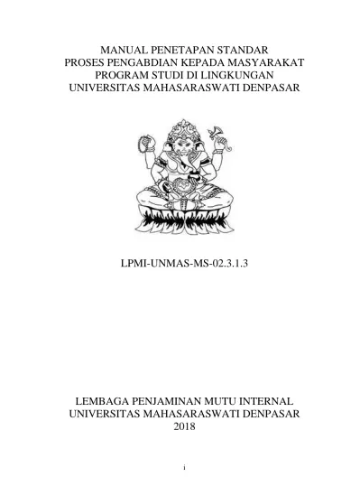 MANUAL PENETAPAN STANDAR PROSES PENGABDIAN KEPADA MASYARAKAT PROGRAM ...