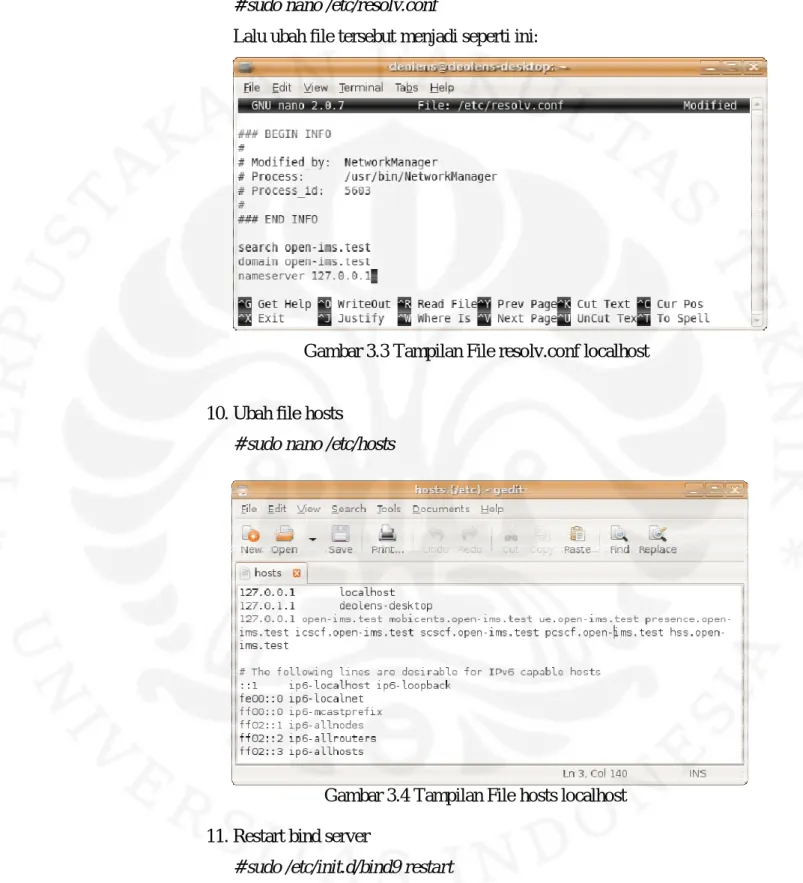 Gambar 3.3 Tampilan File resolv.conf localhost 