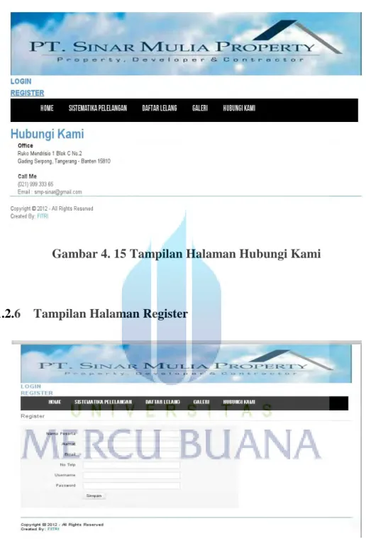 Gambar 4. 15 Tampilan Halaman Hubungi Kami 