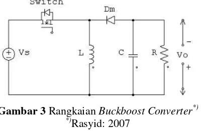 Gambar 3 Rangkaian Buckboost Converter*) 