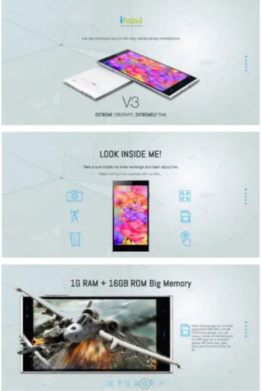 Gambar 10 Micro website untuk produk Inew V3