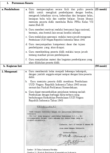 Gambar 3.1 Naskah Proklamasi Kemerdekaan Indonesia