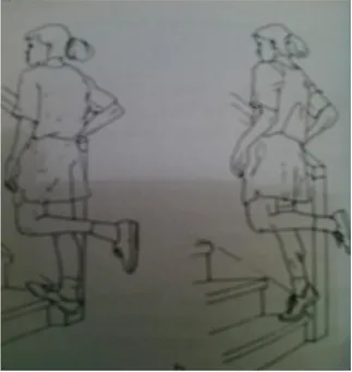 Gambar 1. Latihan one-leg-body-weight-calf raise on a step 