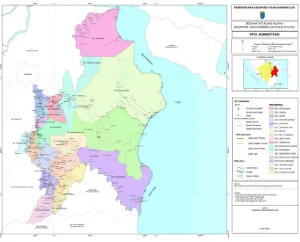 Gambar 1.1 Peta Administrasi Kabupaten Ogan Komering Ilir