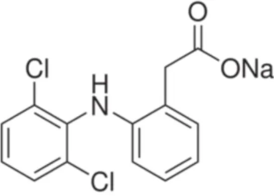 Gambar 2.2 Rumus natrium diklofenak (British Pharmacopoeia, 2009). 