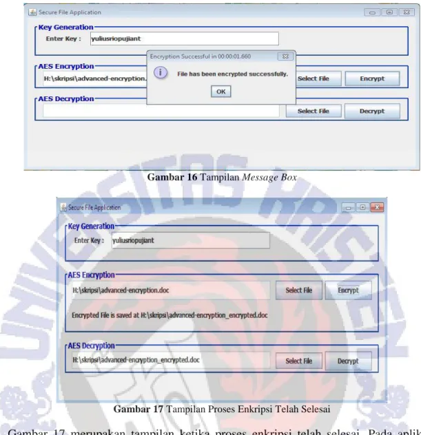 Gambar 16 Tampilan Message Box 