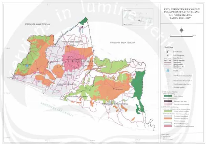 Gambar 33. Peta Struktur Ruang dan Pola Pemanfaatan Ruang D.I.Yogyakarta Tahun 2002-2017  Sumber: Bappeda DIY 