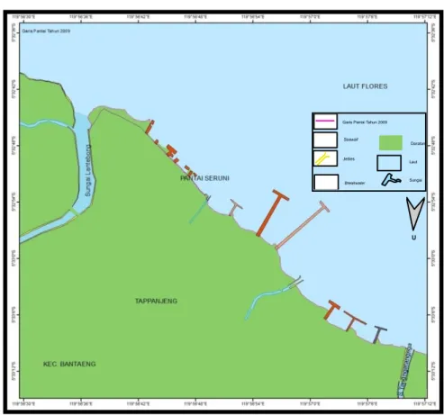 Gambar 5.2. Peta garis pantai tahun 2009 