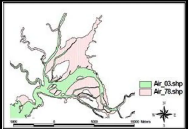 Gambar 3. Perubahan Luas perairan Laguna 