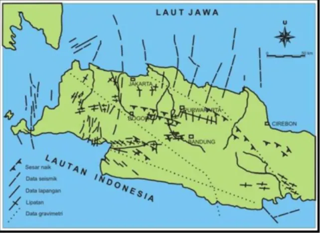 Gambar 2.4Pola Struktur Umum Jawa Barat   (Sukendar Asikin, 1986) 