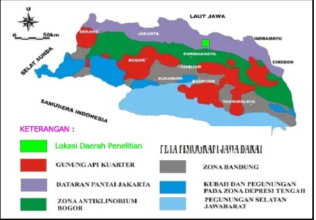 Gambar 1.2.  Peta fisiografi Jawa Barat (van Bemmelen, 1949) 