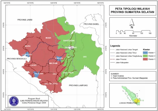 Gambar 11. Peta Tipologi Provinsi Sumatera Selatan Tanpa  Kota Palembang. 