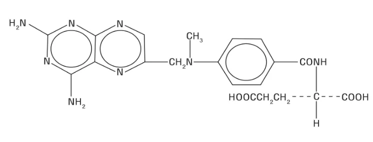 Gambar 2.1 Struktur Metotreksat (Ditjen POM a, 1995). 