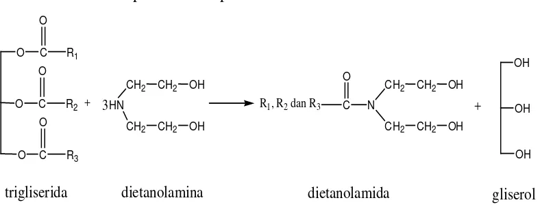 Gambar 2.9. Reaksi Pembentukan Monoletanolamida (Hughes and Lew, 1970) 