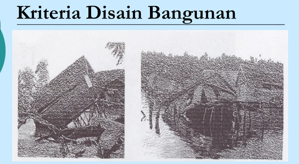 Gambar 2.2 Foto Keruntuhan Tiang Bawah Bangunan di Pulau Banggai (Sumber : Amri, 2002)