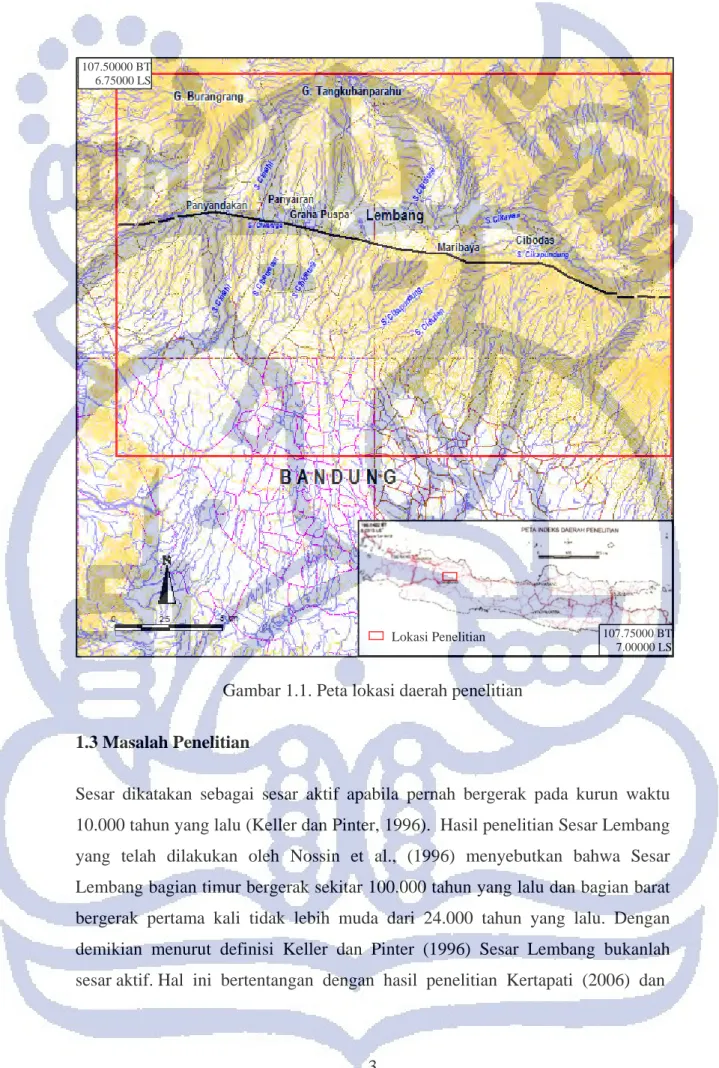 Gambar 1.1. Peta lokasi daerah penelitian 