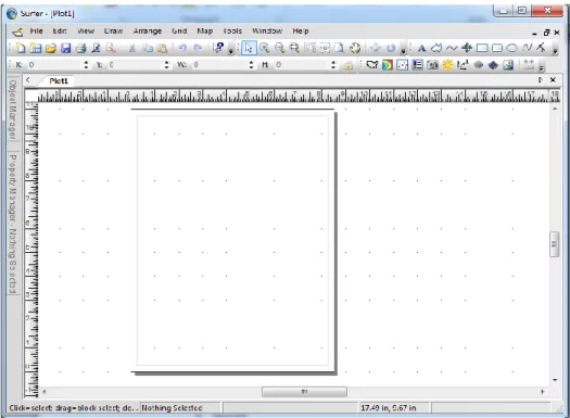 Gambar 3.3. Tampilan work sheet Surfer v.11 