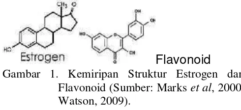 Gambar 1. Kemiripan Struktur Estrogen dan