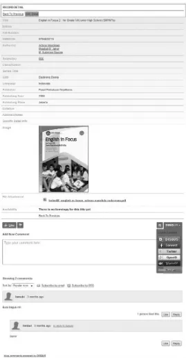 Gambar 5. buku sekolah elektronikWeb service disqus.com yang di-hibrid dengan aplikasi Senayan untuk penyebaran  (http://perpustakaan.kemdiknas.go.id/bse/index.php?p=show_detail&id=69) 