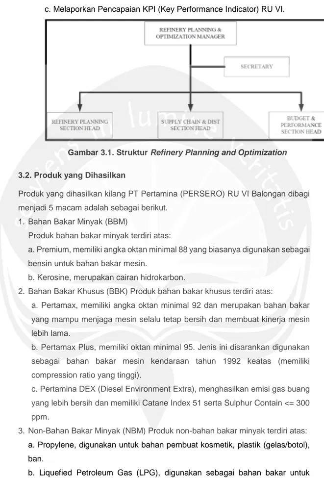 Gambar 3.1. Struktur Refinery Planning and Optimization 