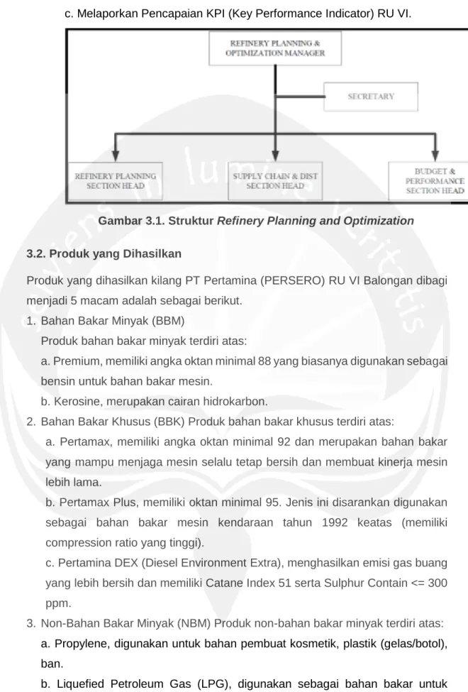 Gambar 3.1. Struktur Refinery Planning and Optimization 