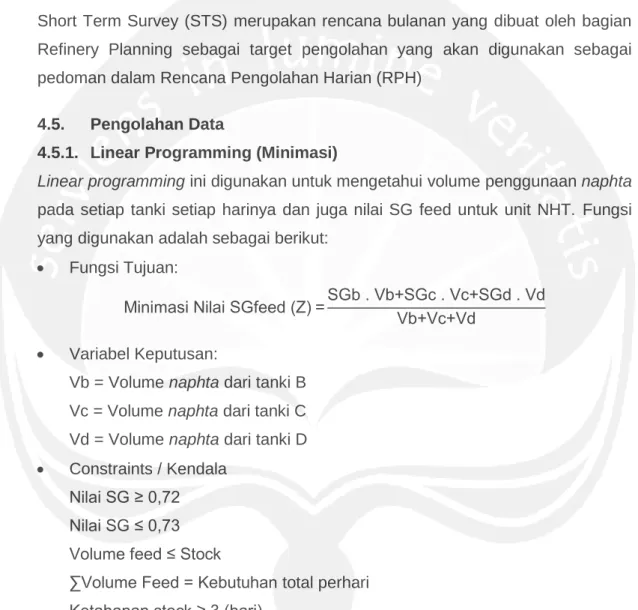 Tabel 4.4. SG Awal 