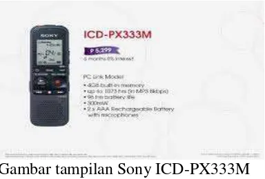 Gambar tampilan Sony ICD-PX333M 