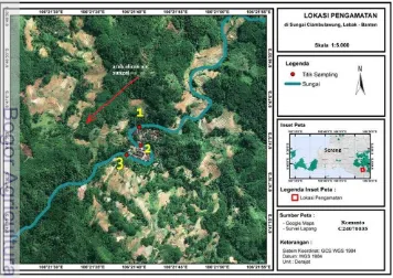 Gambar 1. Lokasi pengambilan contoh di Sungai Ciambulawung, Banten 
