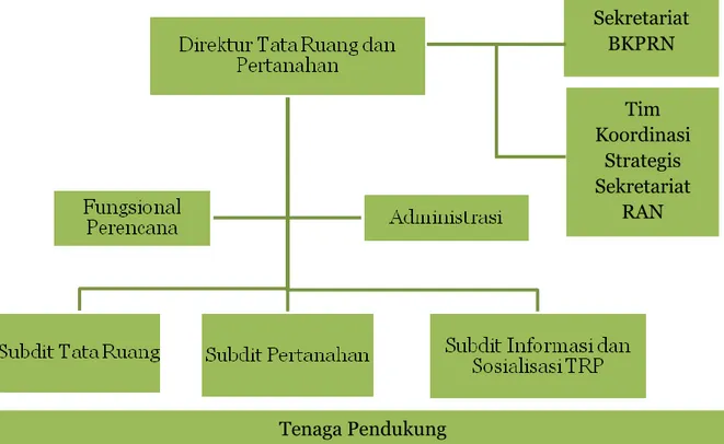 Tabel  1.  Struktur Organisasi Direktorat Tata Ruang dan Pertanahan