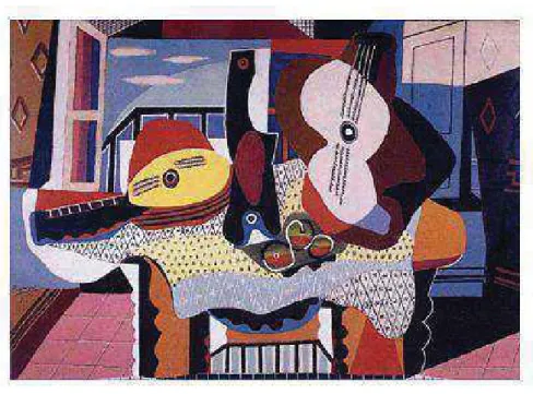 Gambar 3: Karya Picasso, Still Life with Mandolin&#34; 1924. Oil on canvas, 19  x 37”