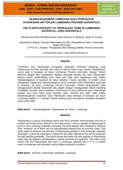 BIOMA : JURNAL BIOLOGI MAKASSAR ISSN : (PRINTED) ; (ON LINE)