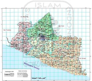 Gambar 1.1  Peta wilayah Yogyakarta 