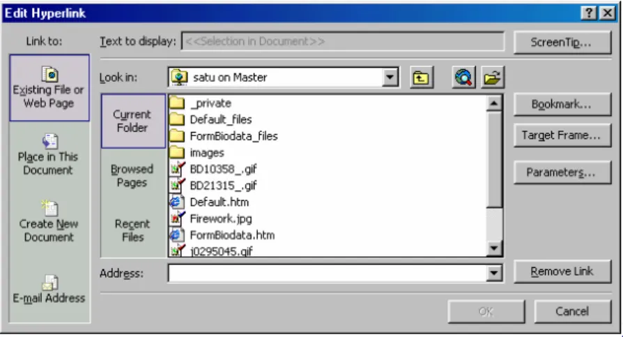 Gambar 7.20  Kotak dialog Edit Hyperlink 