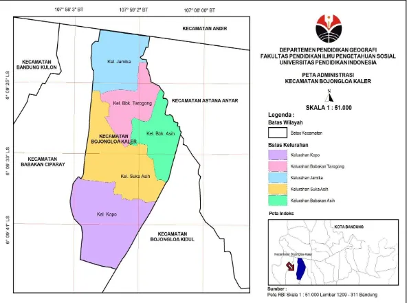 Gambar 3.1 Peta Administratif Kecamatan Bojongloa Kaler 