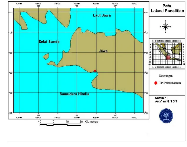 Gambar 4. Peta lokasi pengambilan ikan contoh 