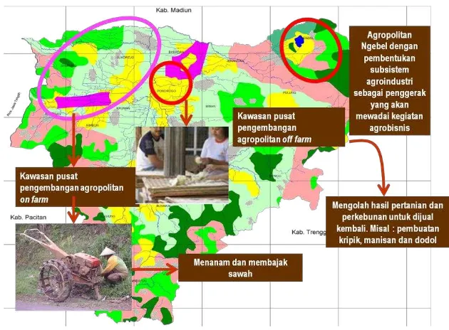 Gambar 2.7 Pengembangan Kawasan Agropolitan Dan Kawasan Pendukungnya Sumber: RTRW Kabupaten Ponorogo tahun 2012-2032 