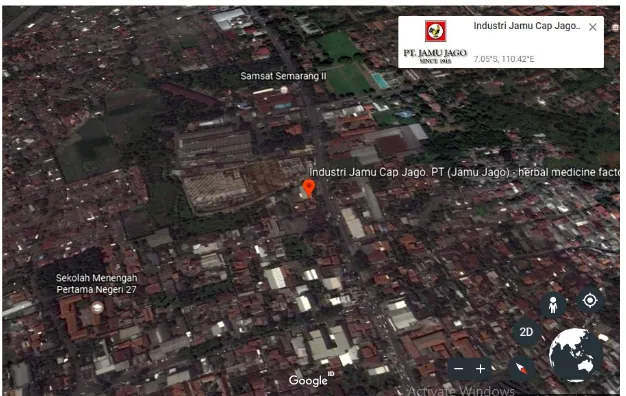 Gambar 4.1 Peta Lokasi PT Jamu Jago, Semarang, Sumber : Google Earth