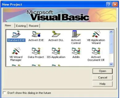 Gambar 2.10  Tampilan awal Visual Basic 