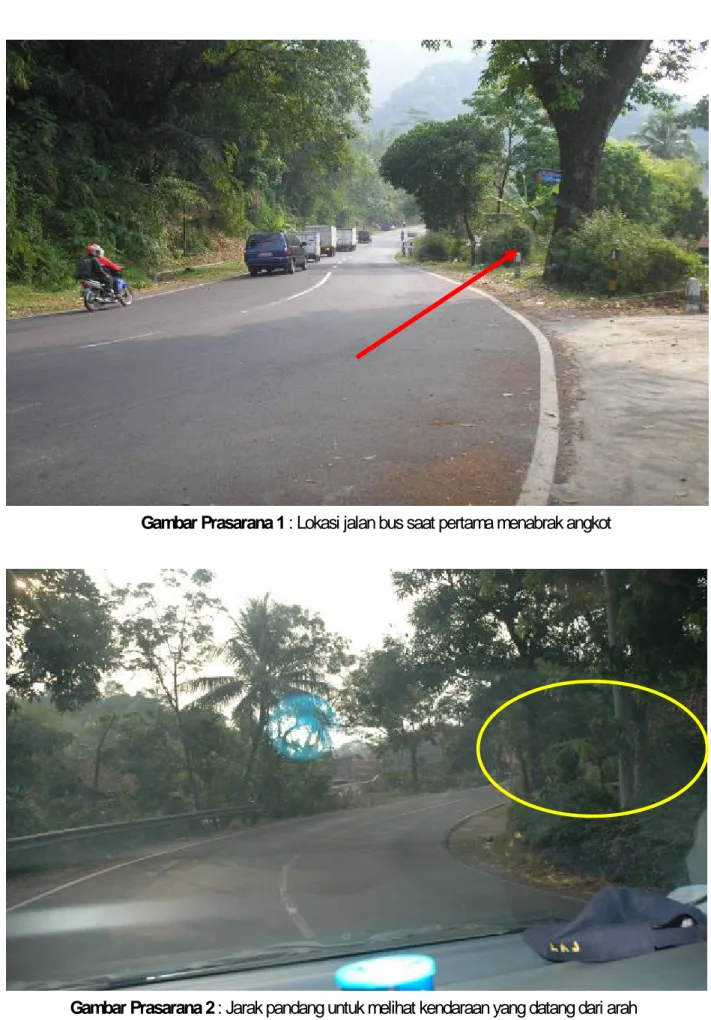 Gambar Prasarana 1 : Lokasi jalan bus saat pertama menabrak angkot 