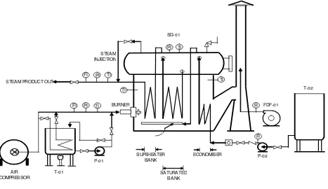 Figure 1. Flowsheet of Fired Heater Boiler