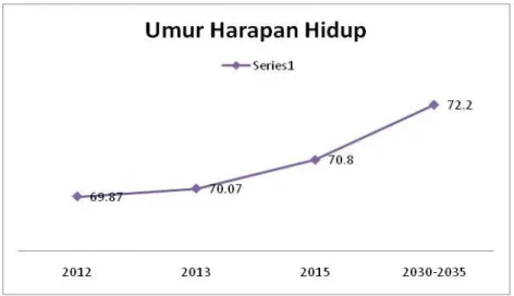 Gambar 2. Umur Harapan Hidup Indonesia  Sumber : Badan Pusat Statistik 