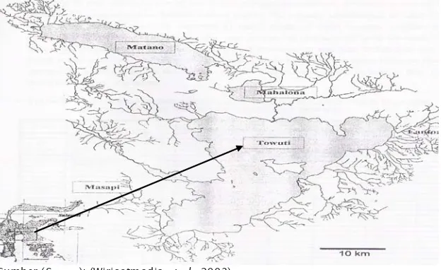 Gambar 1. Peta Danau Towuti dan daerah kompleks MaliliFigure 1.Map of Towuti Lake and Malili complex area