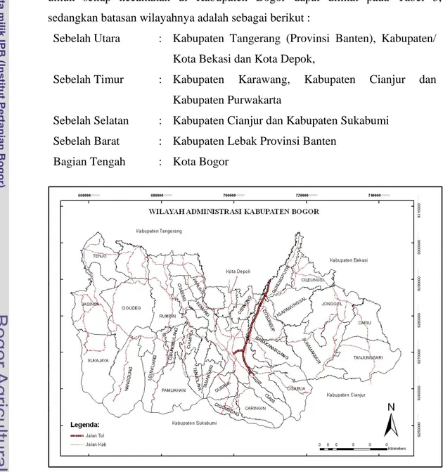 Gambar 2.  Wilayah Administrasi Kabupaten Bogor 