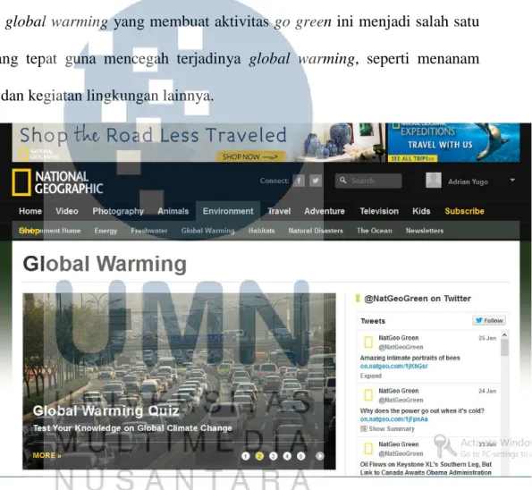 Gambar 1.1: Website National Geographic mengenai isu Lingkungan 
