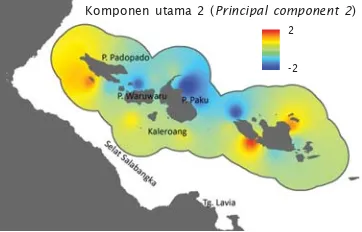 Figure 6.Spatial maps of principal component analysis in Morowali District Central Sulawesi
