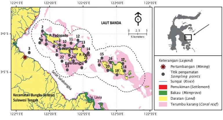 Gambar 1. Lokasi penelitian di Kabupaten Morowali Provinsi Sulawesi Tengah dan sebaran titik